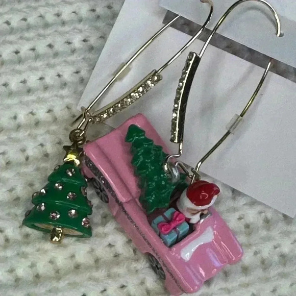 Betsy Johnson Jingle Bell Bling Santa Clause & Christmas Tree Mismatched . - Picture 6 of 10